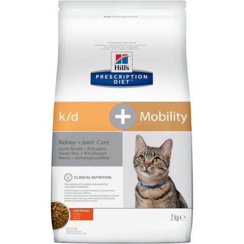 Hill's Prescription Diet k/d + Mobility Kidney+Joint Care корм для кошек диета для поддержания здоровья почек и суставов одновременно с курицей 2 кг фото 2