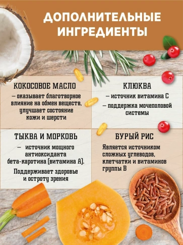 Сухой корм Fawna с лососем, тыквой и красными ягодами для взрослых собак мелких пород, 3 кг фото 2