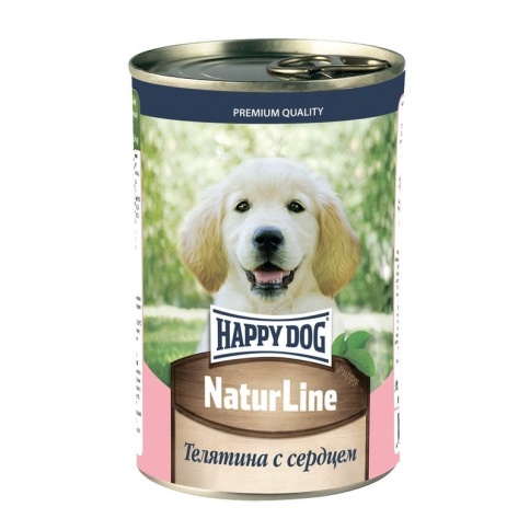 Happy Dog влажный корм для щенков с телятиной и сердцем - 410 г фото 1