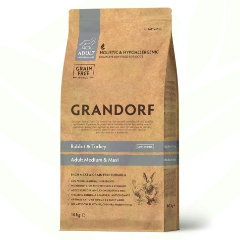 Сухой корм Grandorf Rabbit & Turkey Med & Maxi Кролик с индейкой для взрослых собак средних и крупных пород, 10 кг фото 1