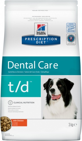 Hill's Prescription Diet t/d Dental Care корм для собак диета для поддержания здоровья ротовой полости с курицей 3 кг фото 1