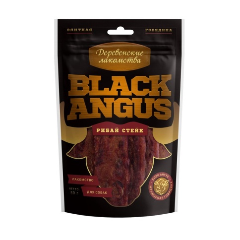Деревенские лакомства Black Angus рибай стейк из говядины для собак - 50 г 1 ш фото 1