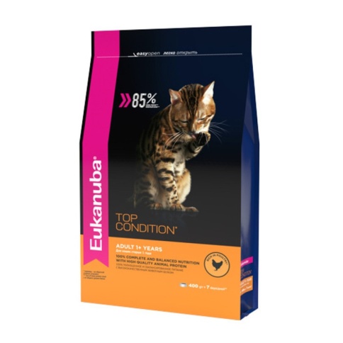 Eukanuba Cat Adult сухой корм для взрослых кошек с домашней птицей - 400 гр фото 2