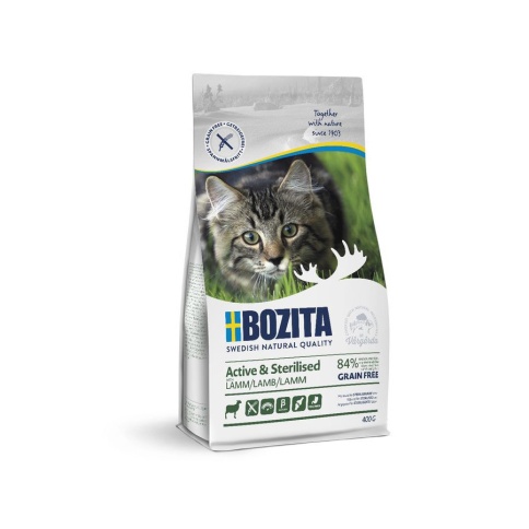 Bozita Active & Sterilized GF Lamb сухой беззерновой корм для стерилизованных и малоподвижных кошек с ягненком - 400 г фото 1