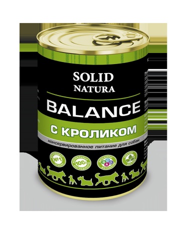 Solid Natura Balance консервы для собак, кролик - 340 г фото 1