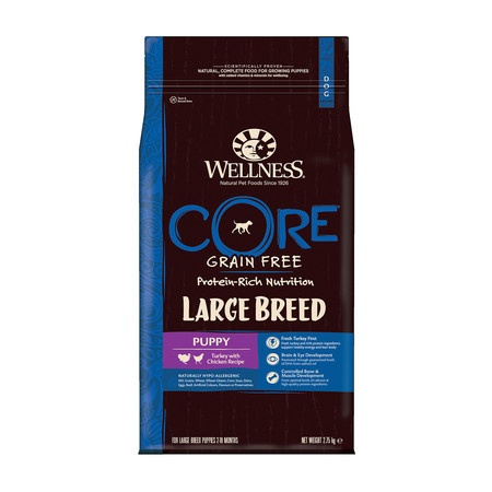 Беззерновой cухой корм Wellness Core Large Breed Puppy для щенков крупных пород с индейкой - 2,75 кг фото 1