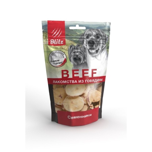 Blitz Sensitive лакомство Семенники для собак всех пород и возрастов сублимированное с говядиной - 43 г фото 1