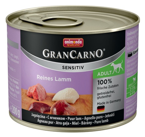 Animonda GranCarno Sensitiv / Анимонда Гран Карно Сенситив с ягненком для чувствительных собак 200 г (консервы) фото 1