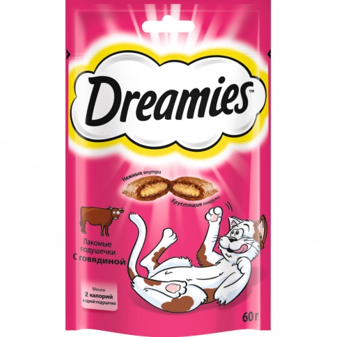 Dreamies лакомые подушечки для кошек с говядиной 140 г фото 1