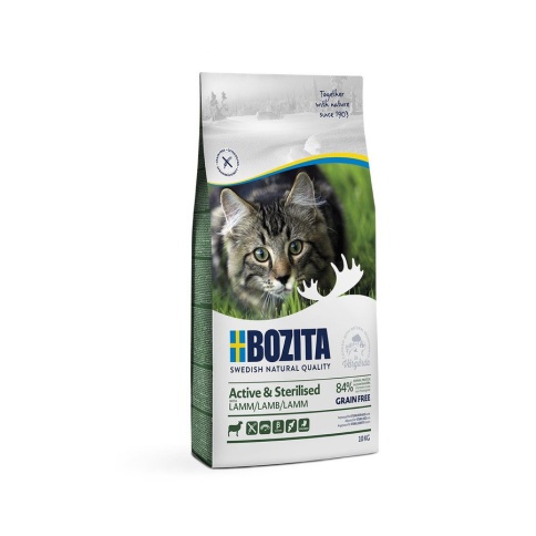 Bozita Active & Sterilized GF Lamb сухой беззерновой корм для стерилизованных и активных кошек с ягненком - 10 кг фото 1