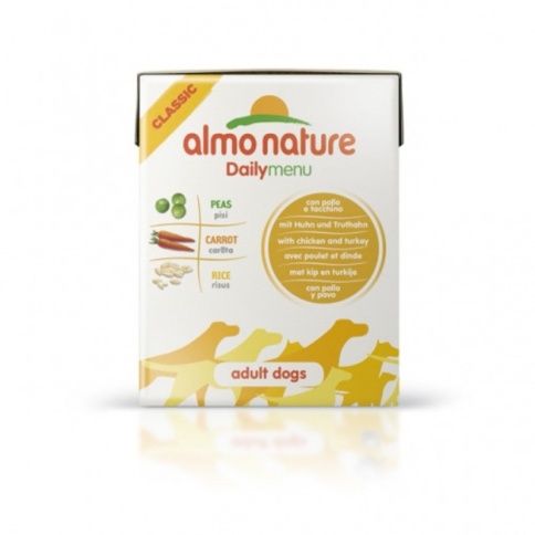 Almo Nature Daily Menu Adult Dog Chicken&Turkey Tetrapack консервы в тетрапаке для взрослых собак с курицей и индейкой - 375 г фото 2