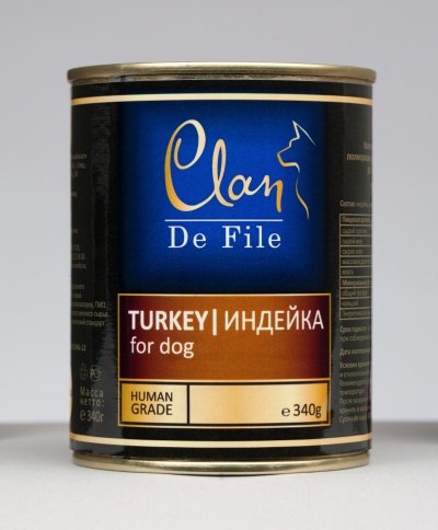 Консервы Clan De File для собак с индейкой - 340 г фото 1