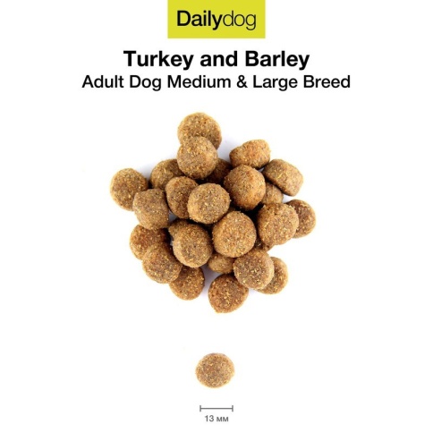 Сухой корм Dailydog Adult Medium and Large Breed turkey and barly для взрослых собак средних и крупных пород с индейкой и ячменем 12 кг фото 1