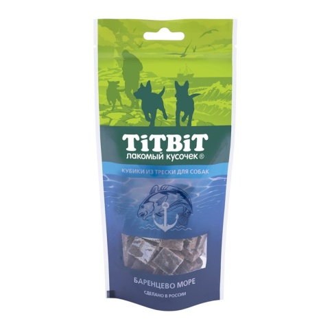 Лакомство Titbit Кубики из трески для собак - 75 г 1 ш фото 1