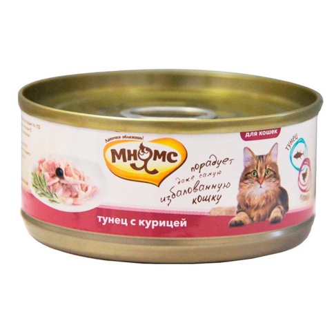 Мнямс консервы Тунец с курицей в нежном желе для кошек - 70 г фото 2