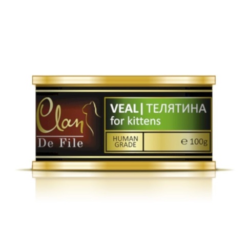 Clan De File влажный корм для котят с телятиной в консервах - 100 г фото 1