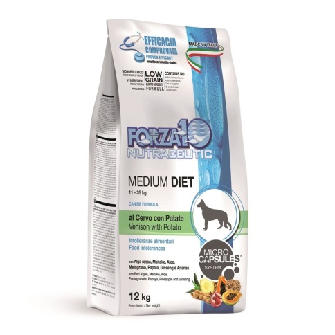 Forza10 Diet для взрослых собак средних пород из оленины с картофелем с микрокапсулами - 12 кг фото 2
