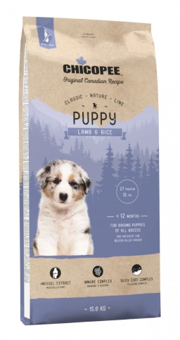 Chicopee CNL Puppy Lamb & Rice сухой корм для щенков всех пород с ягненком и рисом - 15 кг фото 1