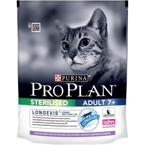 Сухой корм Pro Plan Cat Senior 7+ Sterilised для стерилизованных кошек старше 7 лет с индейкой - 400 г фото 1