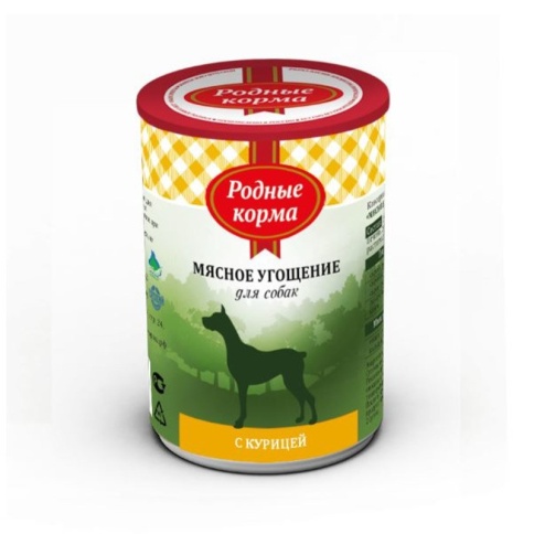 Родные корма Мясное угощение с Курицей консервы для собак 340 г фото 2