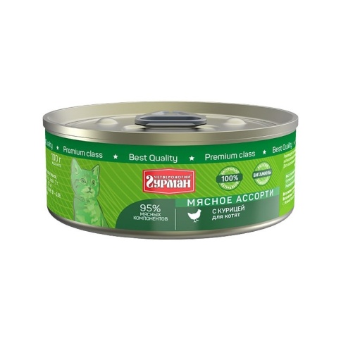 Четвероногий Гурман Мясное ассорти с курицей для котят 100 г фото 1