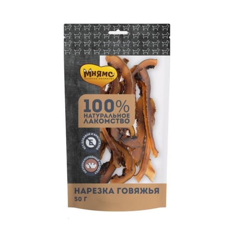 Мнямс лакомство для собак нарезка говяжья 50 г фото 1