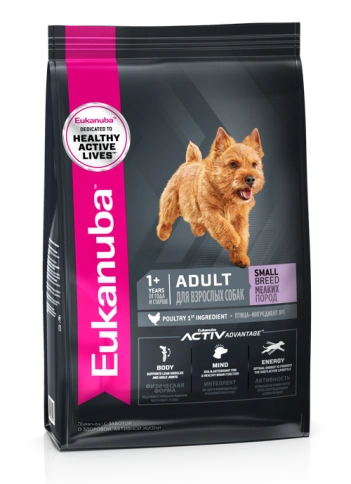 Сухой корм Eukanuba Adult Mini Breed для взрослых собак миниатюрных пород с птицей, 0.5 кг фото 1
