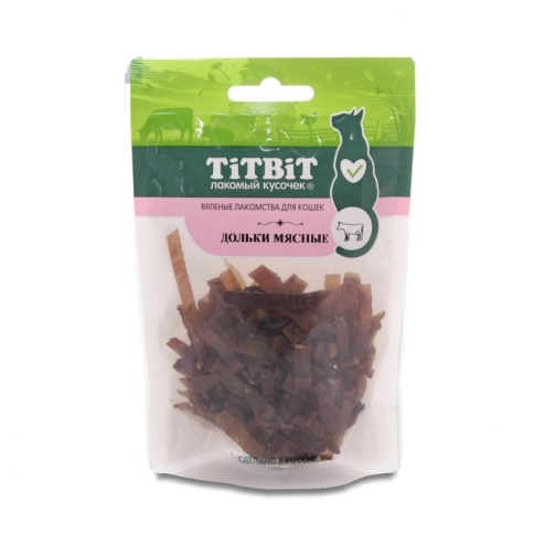 TiTBiT Дольки мясные для кошек, вяленые лакомства - 40 г фото 1