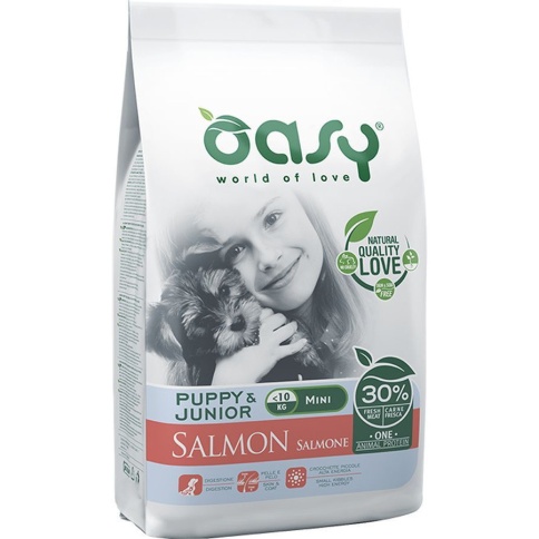 Oasy Dry Dog OAP Puppy Mini сухой корм для щенков мелких пород с лососем - 2,5 кг фото 1