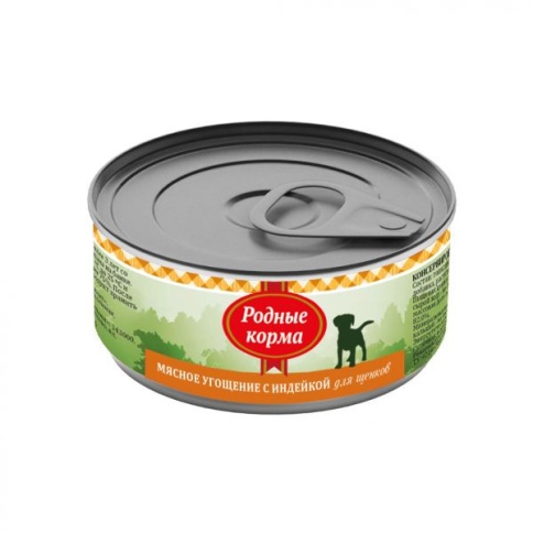 Родные корма Мясное угощение с Индейкой консервы для щенков 100 г фото 1