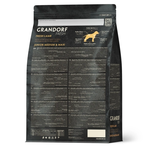 Сухой корм Grandorf Fresh Dog для юниоров средних и крупных пород беременных и кормящих собак беззерновой ягненок с бататом 10 кг фото 2