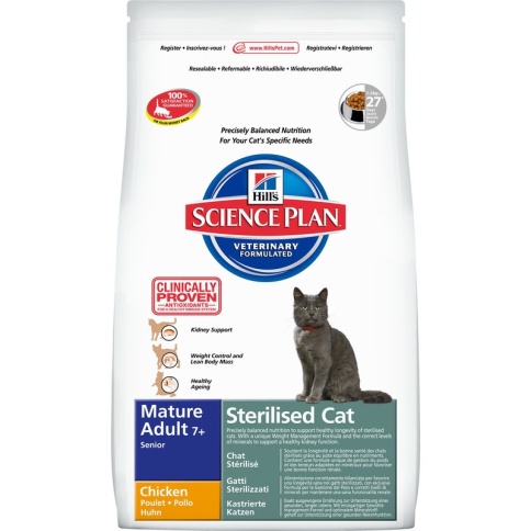 Hill's Science Plan Sterilised Cat сухой корм для стерилизованных кошек старше 7 лет с курицей - 1.5 кг фото 2