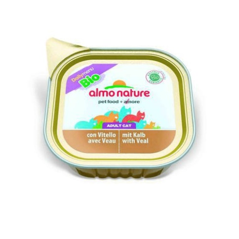 Almo Nature Daily Menu Bio Adult Cat Veal паштет для взрослых кошек био-меню с телятиной - 100 г фото 1