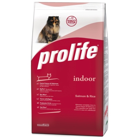 Prolife Cat Adult Indoor сухой корм для кошек с лососем и рисом - 400 г фото 2