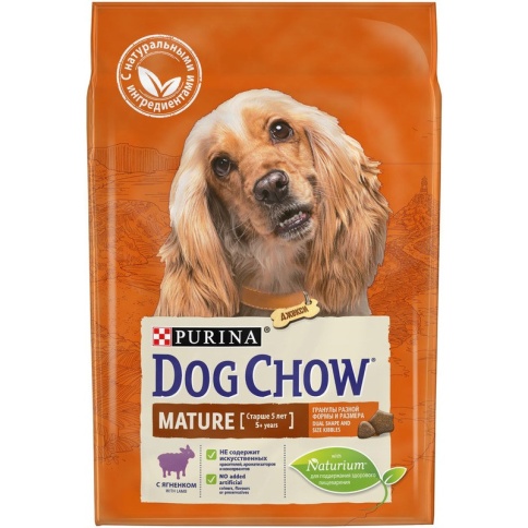 Purina Dog Chow для взрослых собак старше 5 лет с ягненком - 2,5 кг фото 2