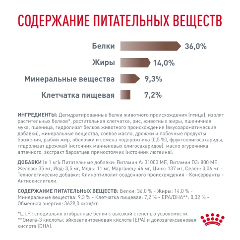 Сухой Корм Royal Canin  GASTROINTESTINAL HAIRBALL ДИЕТА ДЛЯ КОШЕК ДЛЯ ПРЕДОТВРАЩЕНИЯ ОБРАЗОВАНИЯ ВОЛОСЯНЫХ КОМОЧКОВ, 2 кг фото 3