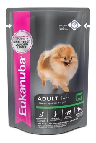 Влажный корм Eukanuba Adult для взрослых собак с говядиной, 0.1 кг фото 1