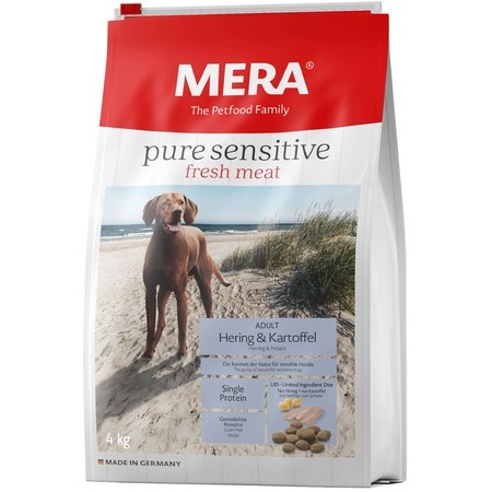 Mera Рure Sensitive Adult Hering & Kartoffel сухой корм для взрослых собак с сельдью и картофелем - 4 кг фото 1