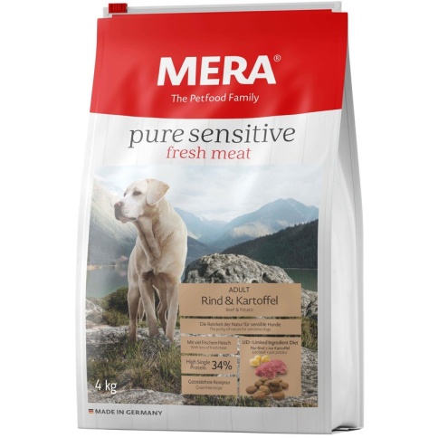 Сухой корм Mera Pure Sensitive Adult Rind & Kartoffel High Protein для взрослых собак с говядиной и картофелем 4 кг фото 2