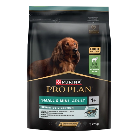 Сухой корм Purina Pro Plan Adult Small & Mini Sensitive Digestion для собак мелких пород, ягнёнок и рис, 7 кг фото 1