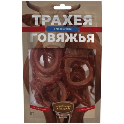 Деревенские лакомства Трахея говяжья с мясом утки - 50 г фото 2