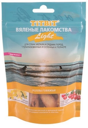 Titbit вяленые лакомства роллы говяжьи Light 50 г фото 1