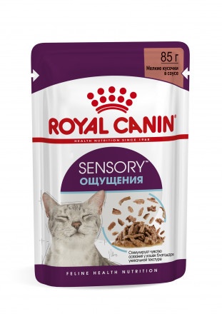 Royal Canin Sensory feel паучи для взрослых кошек полнорационный стимулирующий рецепторы ротовой полости, кусочки в соусе - 85 г фото 1