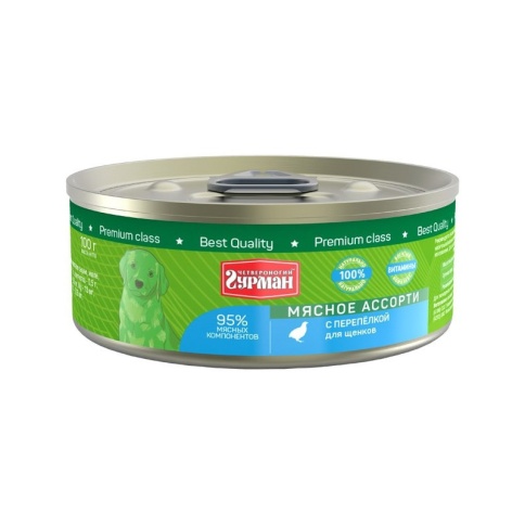 Четвероногий Гурман Мясное ассорти с перепелкой для щенков 100 г фото 1