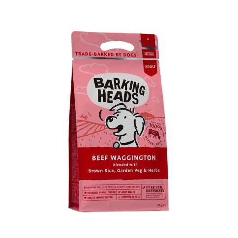 Сухой корм Barking Heads Beef Waggington для взрослых собак с говядиной и бурым рисом - 2 кг фото 1