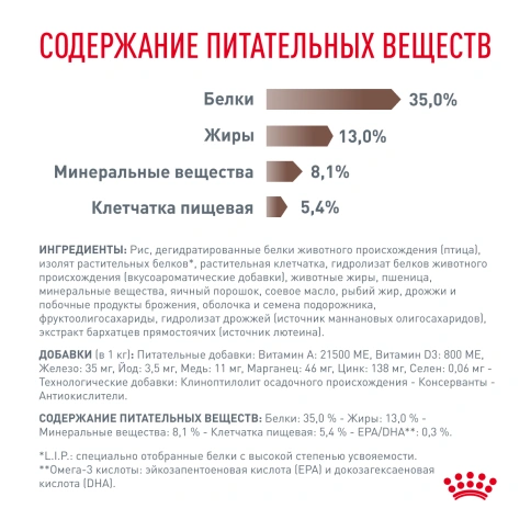 Сухой Корм Royal Canin  GASTROINTESTINAL MODERATE CALORIE ДИЕТА ДЛЯ КОШЕК, СКЛОННЫХ К НАБОРУ ВЕСА, ПРИ РАССТРОЙСТВАХ ПИЩЕВАРЕНИЯ, 2 кг фото 5