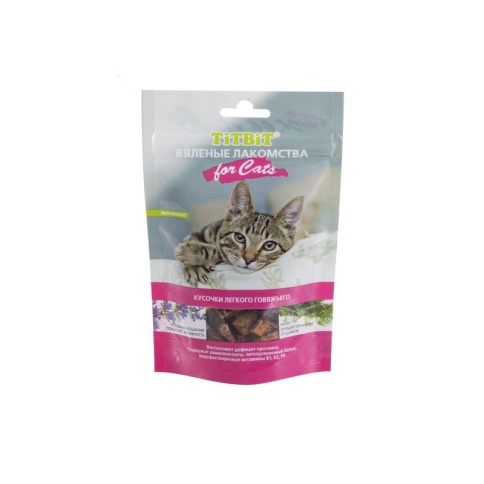 TiTBiT for Cats вяленые лакомства с говяжьим легким фото 1