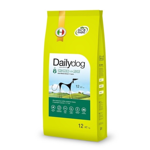 Сухой корм Dailydog Adult Medium Breed для взрослых собак средних пород с курицей и рисом 12 кг фото 2