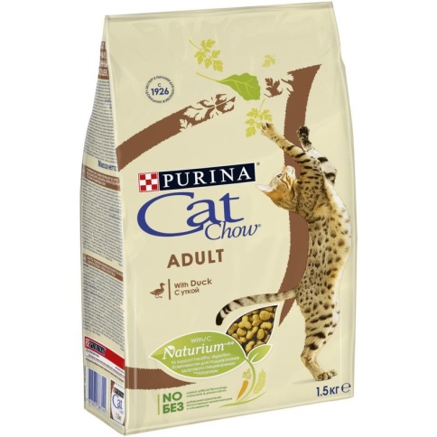 Purina Cat Chow для взрослых кошек, с уткой - 1,5 кг фото 2