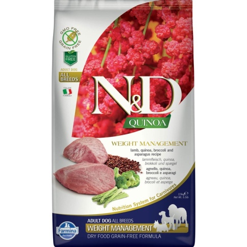 Farmina N&D Dog Grain Free quinoa weight management lamb корм для собак для контроля веса с ягненком и киноа 2,5 кг фото 2